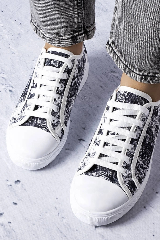 Čiernobiele látkové tenisky Aucoin