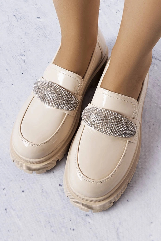 Pieskové lakované poltopánky s...