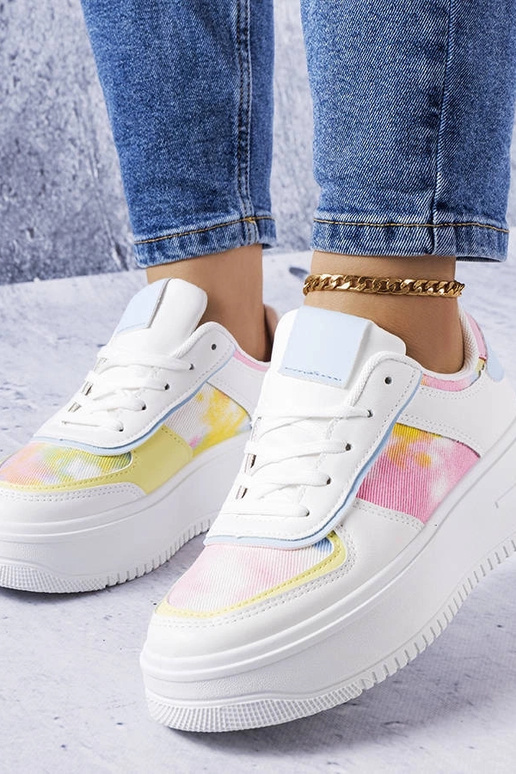 Bielo-modré topánky na platforme Heloise