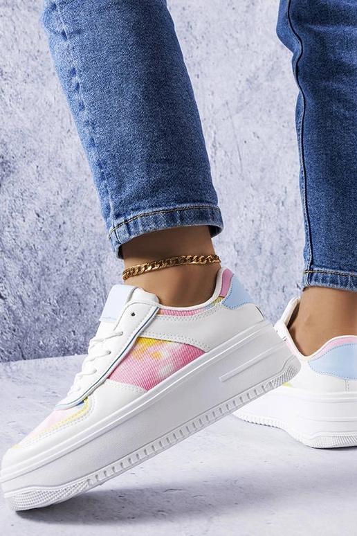 Bielo-modré topánky na platforme Heloise