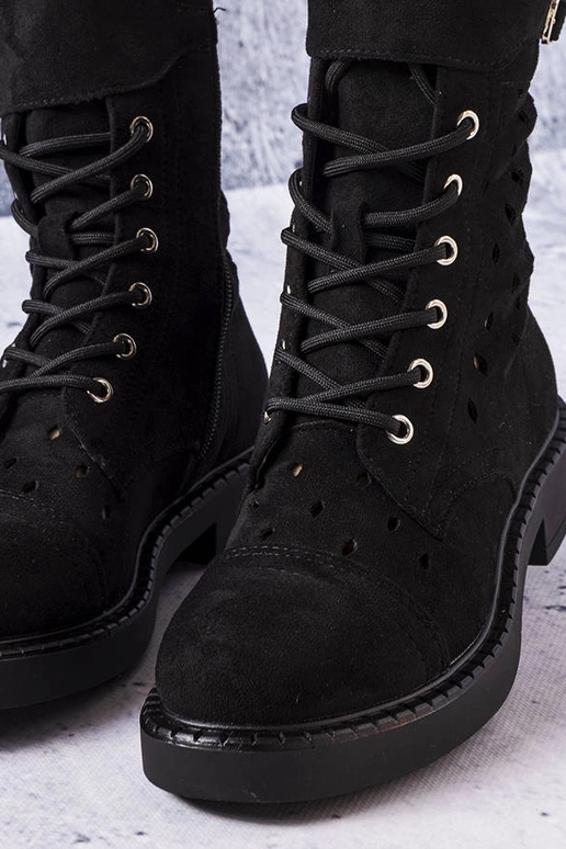 Čierne členkové čižmy Legault