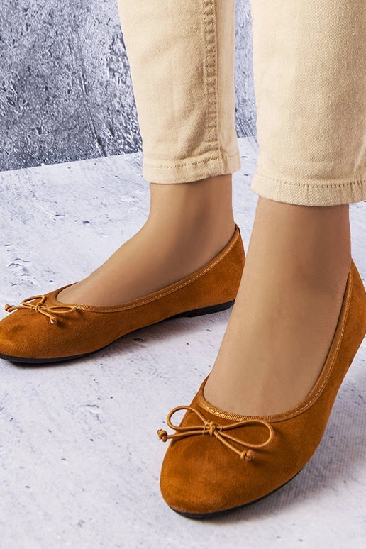 Hnedé balerínky s mašľou Chandonnet