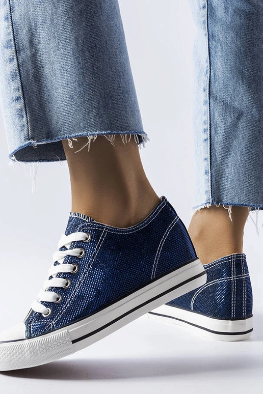 Námornícko modré trblietavé tenisky...