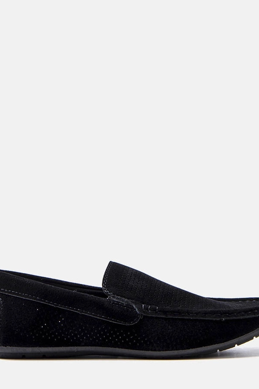 Čierne pánske mokasíny s perforáciou,...