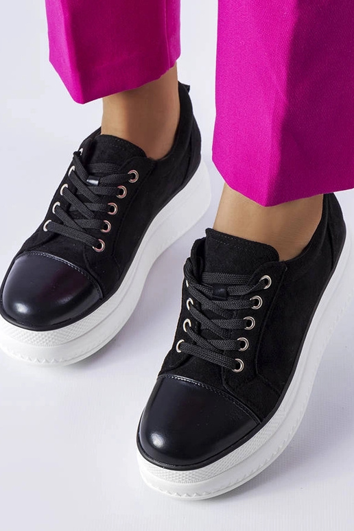 Čierne topánky na platforme, „Pascaline" Čierne topánky na platforme, „Pascaline"