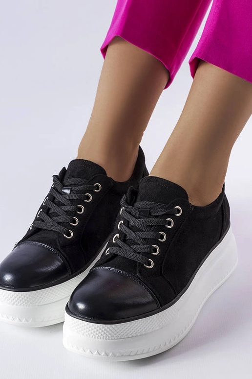 Čierne topánky na platforme, „Pascaline" Čierne topánky na platforme, „Pascaline"