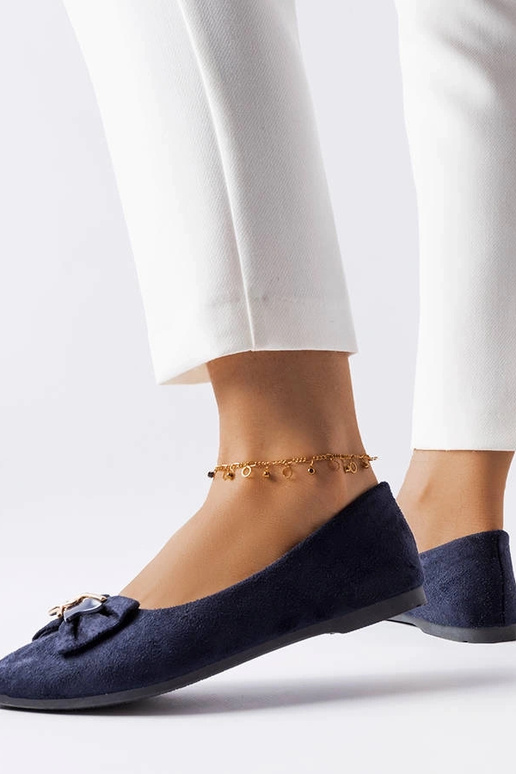 Námornícke modré balerínky zdobené...