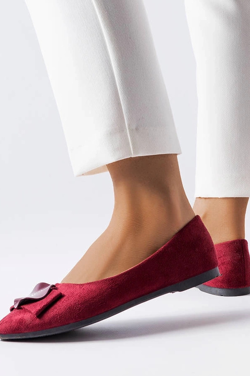 Bordové balerínky zdobené zirkónmi Rémy