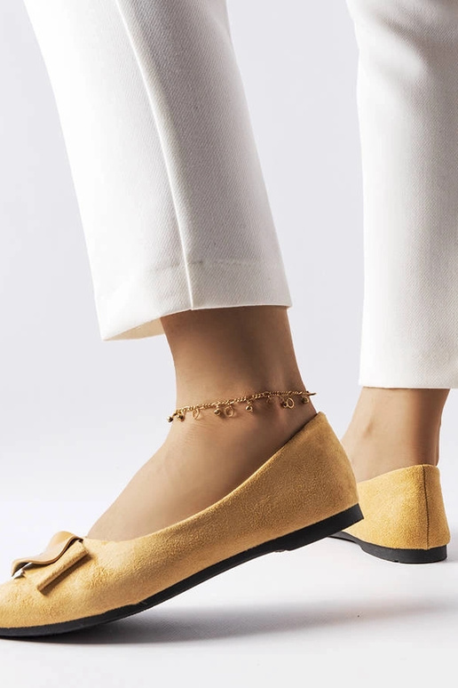 Béžové balerínky zdobené zirkónmi Rémy