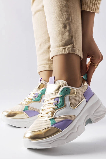 Dámske bielo-zlaté tenisky...