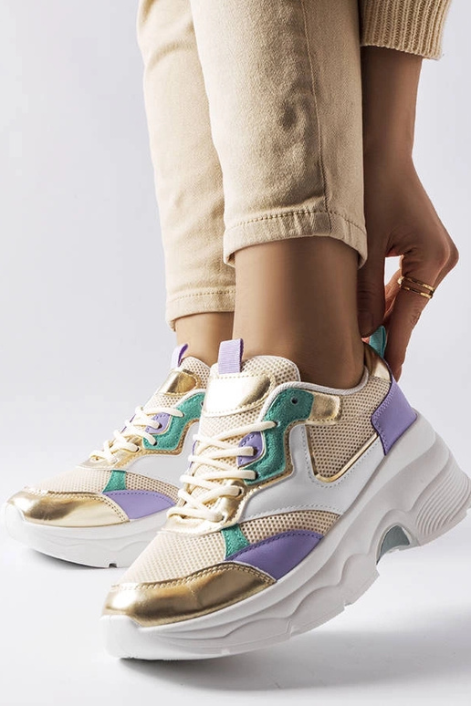 Dámske bielo-zlaté tenisky Séguin