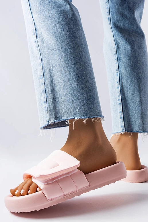 Aleron ružové žabky na suchý zips