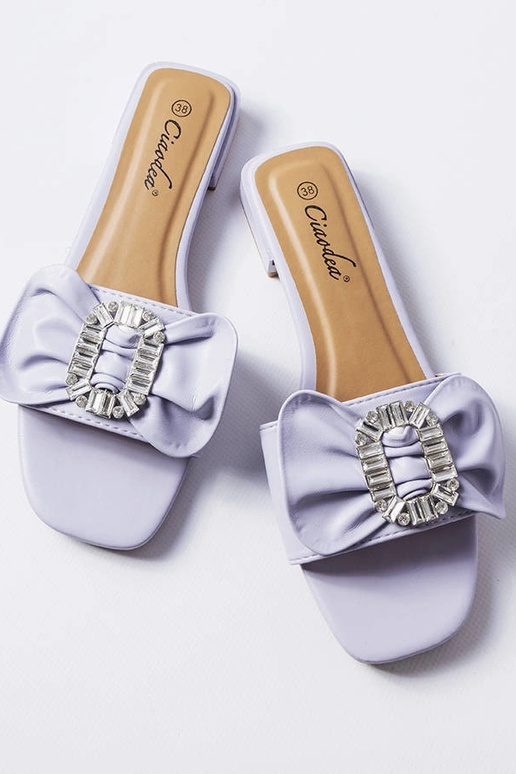 Fialové elegantné sandále so zirkónmi...