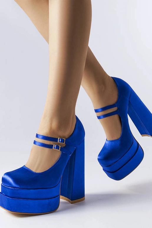 Modré lodičky Gabriel na vysokom opätku