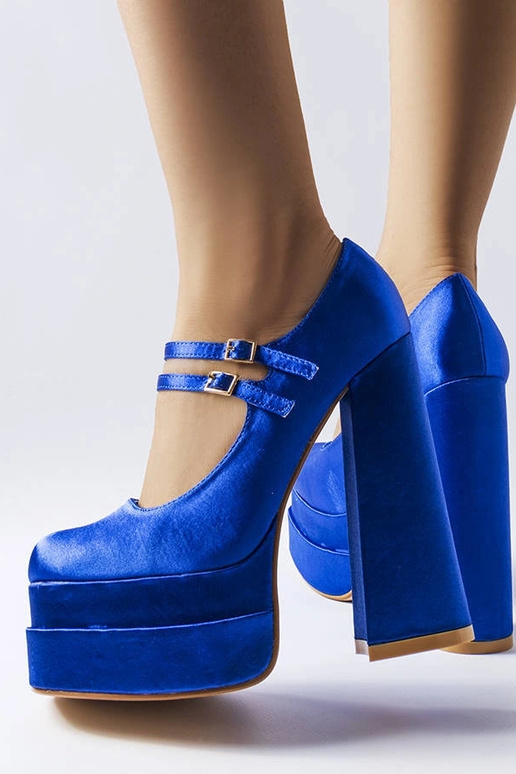 Modré lodičky Gabriel na vysokom opätku