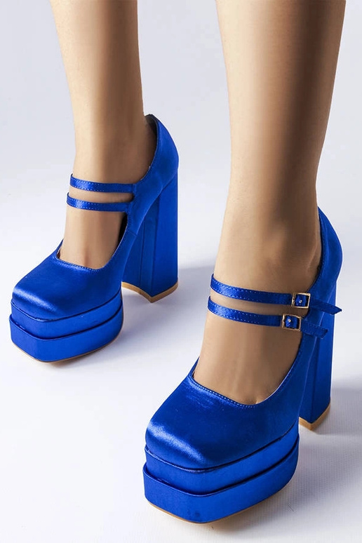 Modré lodičky Gabriel na vysokom opätku