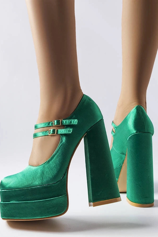 Zelené lodičky Gabriel na vysokom opätku