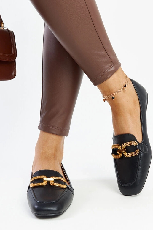 Čierne mokasíny s Rousseau prackou