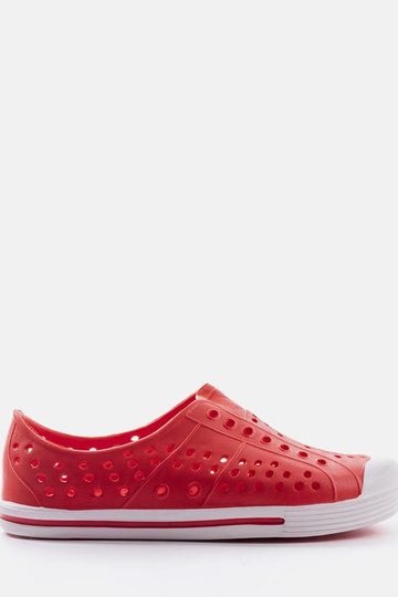 Červené detské šľapky na...