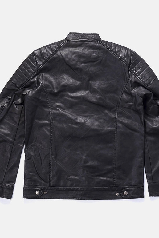 Čierna pánska bunda z umelej kože...