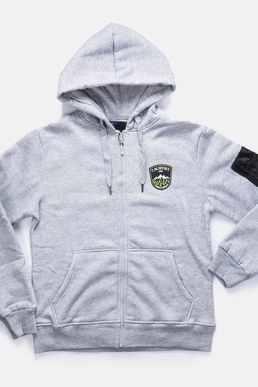 Svetlosivá pánska mikina s kapucňou...