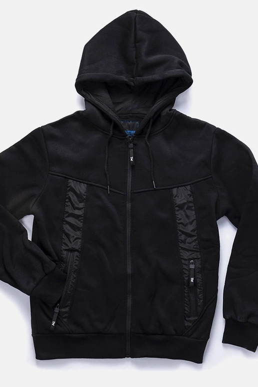 Astolpho čierna pánska teplá mikina s...