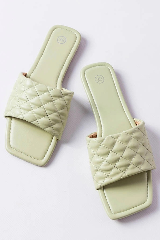 Zelené elegantné prešívané šľapky Labrie Zelené elegantné prešívané šľapky Labrie