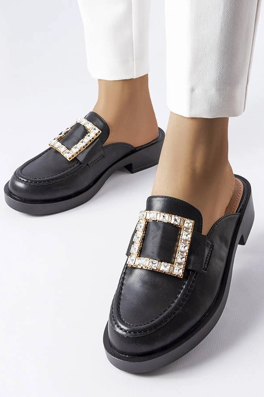 Čierne šľapky Columbus s uzavretou...