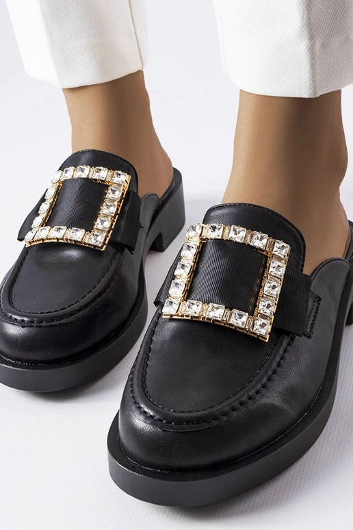 Čierne šľapky Columbus s uzavretou...