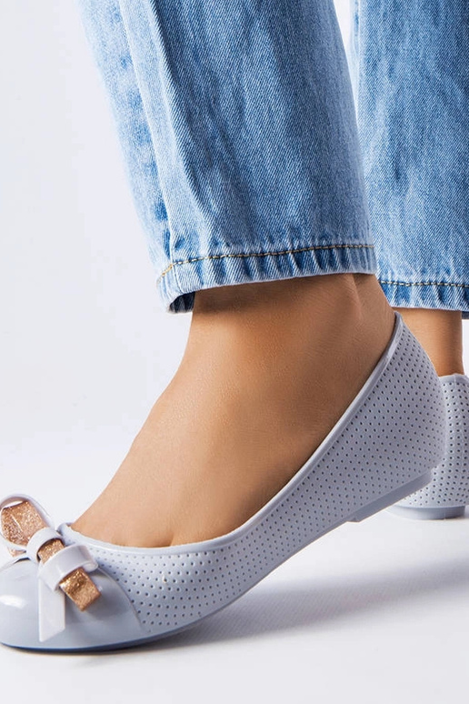 Šedé balerínky zdobené mašľou Harlingen