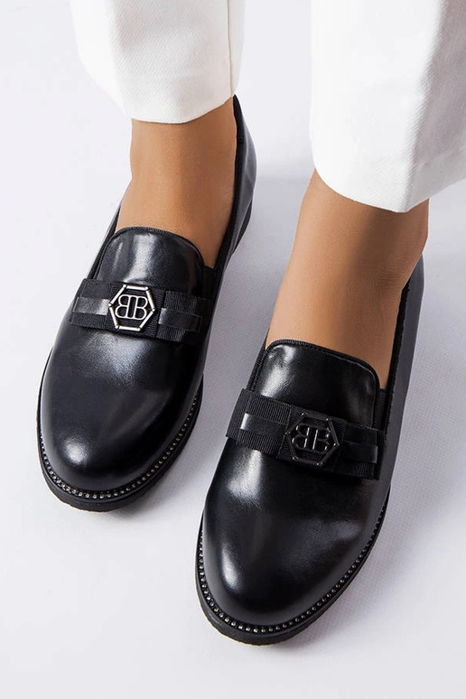 Čierne dekoratívne mokasíny Tanguy