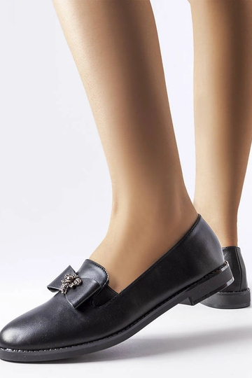 Čierne ozdobné mokasíny Ila 2