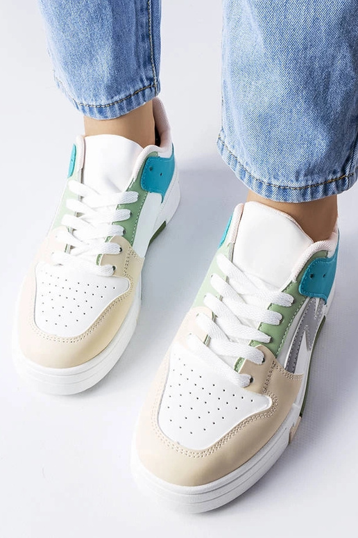 Béžové a modré topánky na platforme...