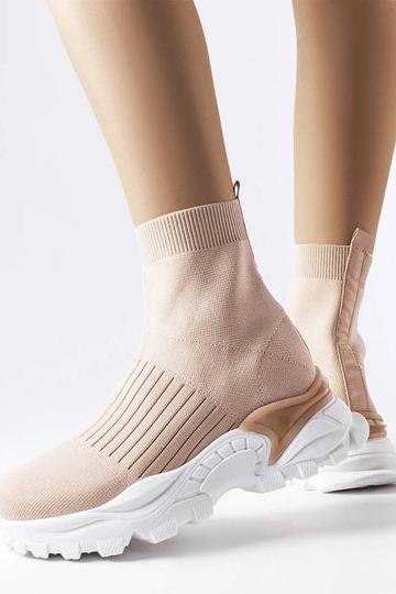 Béžové tenisky s elastickým...