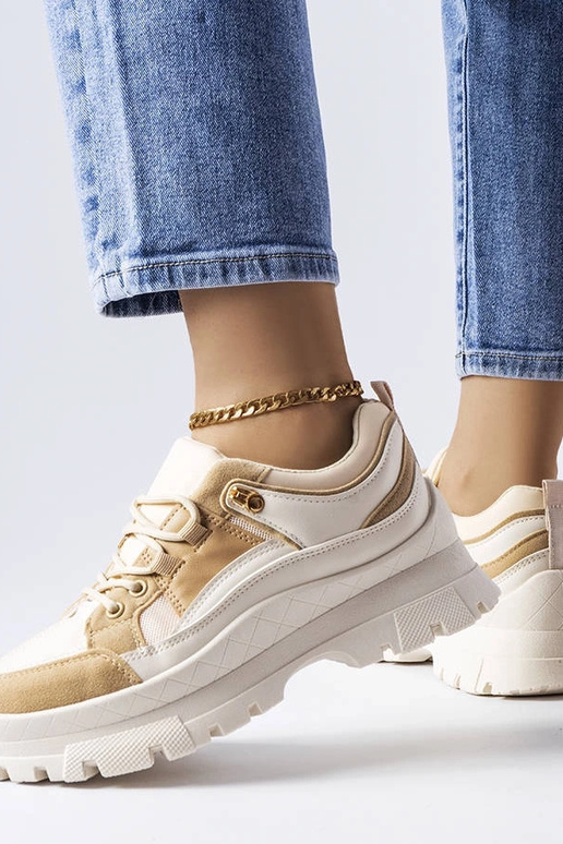 Hnedé športové topánky s vzorovanou...