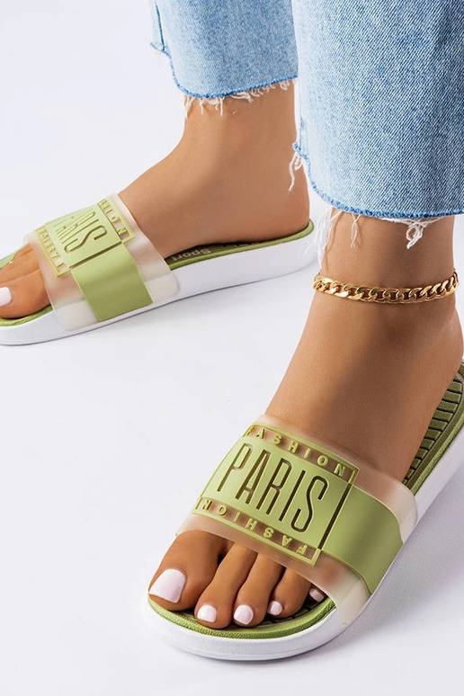 Zelené gumené šľapky Paris