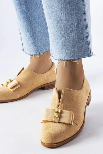 Topánky s mašľou v béžovej...