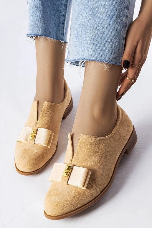 Topánky s mašľou v béžovej farbe