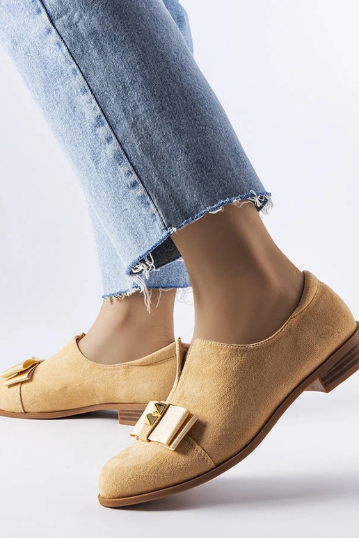 Topánky s mašľou v béžovej farbe