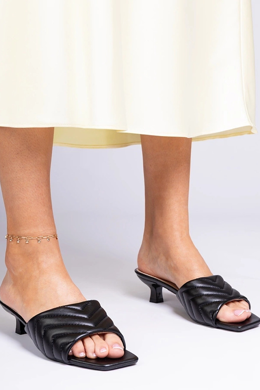 Čierne šľapky na nízkom podpätku,...