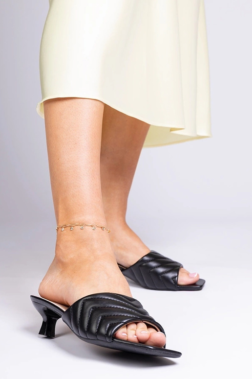 Čierne šľapky na nízkom podpätku,...