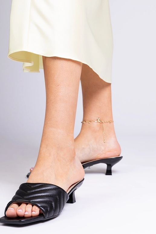 Čierne šľapky na nízkom podpätku,...