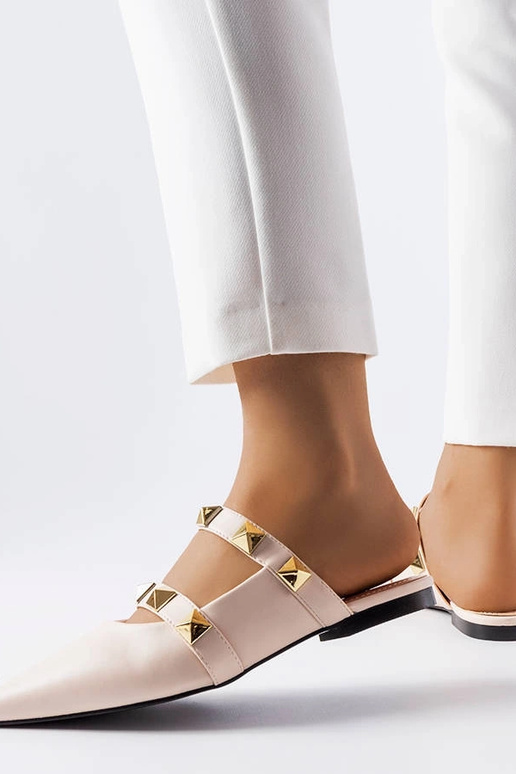 Béžové špicaté mules Ruckman