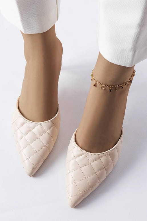 Béžové prešívané ihličkové mulice...