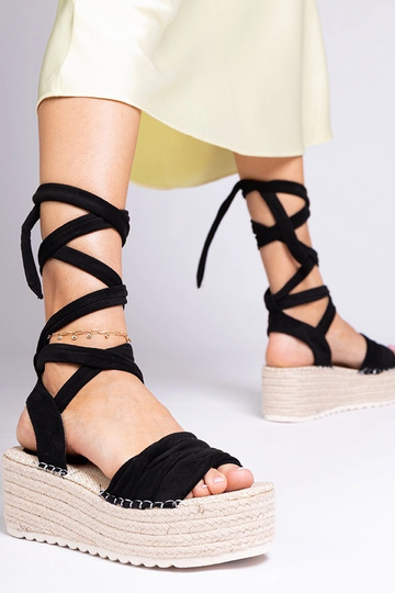 Čierne espadrilky na platforme Loiseau 2