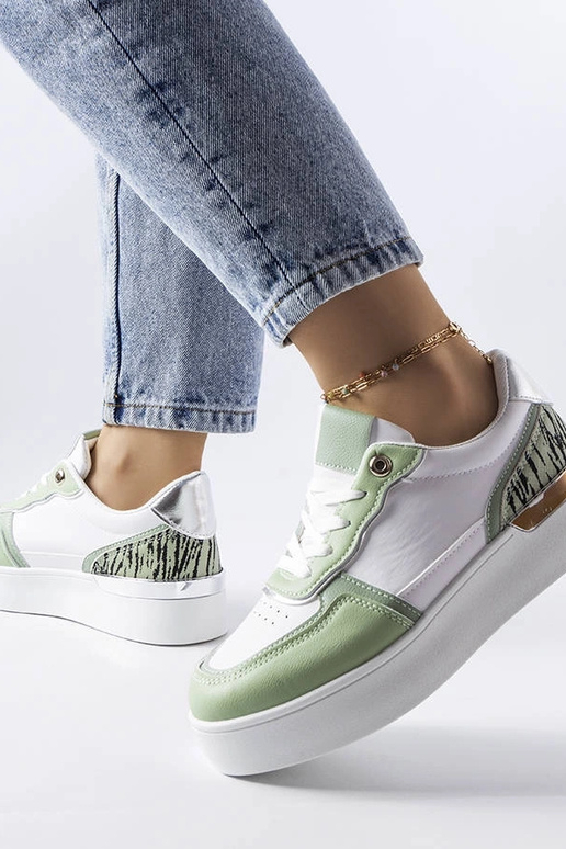 Zelené tenisky na platforme Tooele