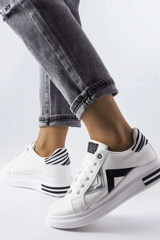 Monty čierno-biele tenisky na platforme