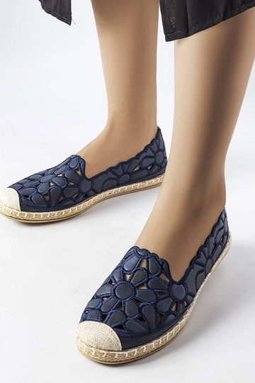 Námornícka modrá prelamované espadrilky Lamarre