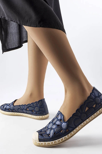 Námornícka modrá prelamované espadrilky Lamarre 2