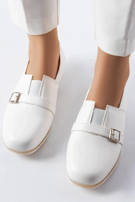 Biele poltopánky s koženou stielkou,...